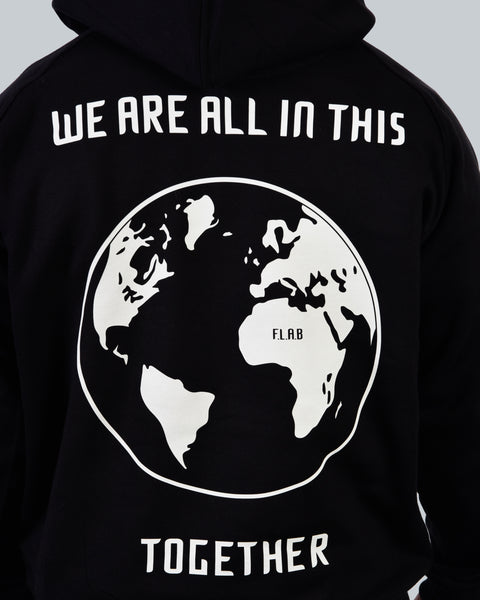 United People Hoodie Black Men - FLABWEAR